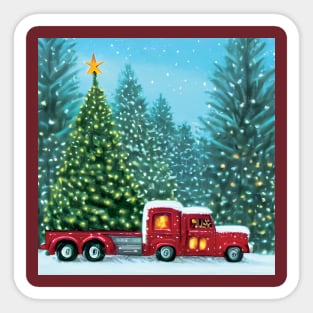 Christmas Truck Pass By Wonderful Christmas Trees Farming Through The Year Sticker